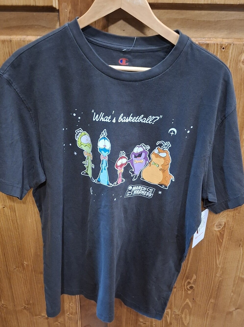 Champion Black Mens L 'What's Basketball?' SPACE JAM Marcg Madness Shirt Target